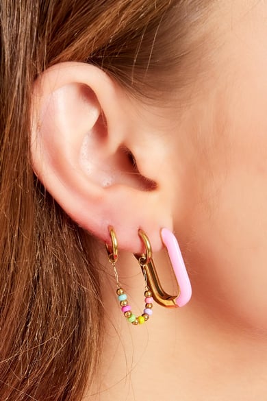 Pendientes de cadena de colores - colección #summergirls Color dorado Acero inoxidable h5 Imagen2